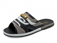 รองเท้าแตะ SKF-38 หนังไมโครไฟเบอร์นิ่มเทา-นิ่มดำ-นิ่มขาว